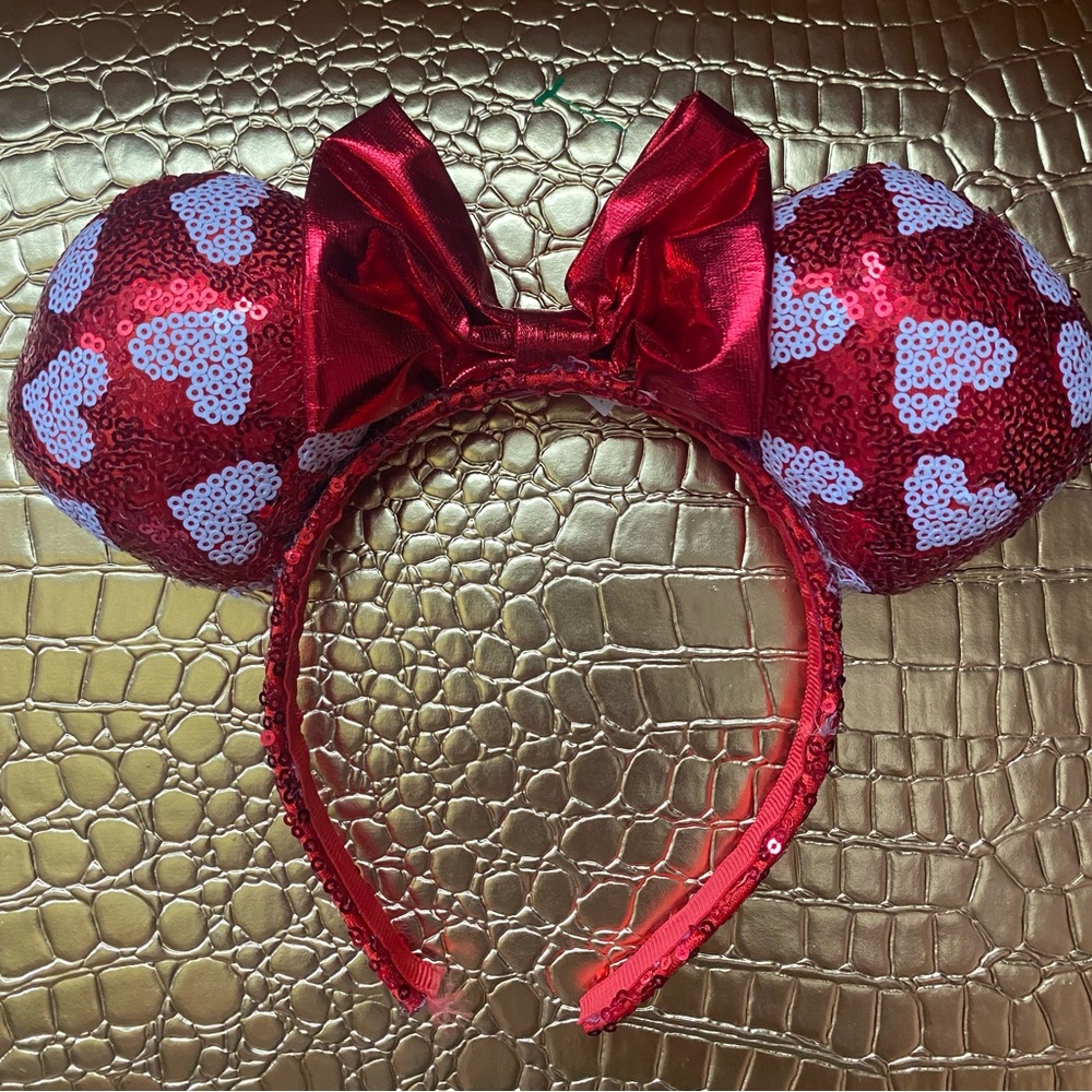 Disney Red Sequin Headband with Bow